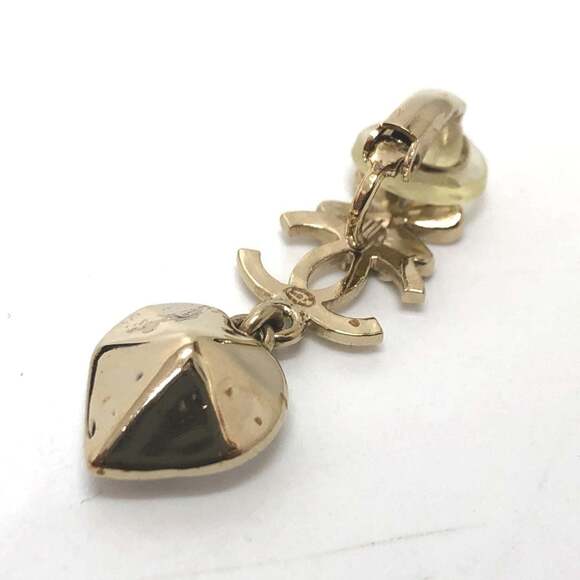 CHANEL Gold Logo Earrings